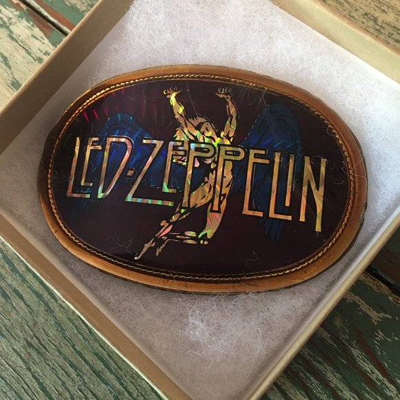 Pacifica Gold and Black Led Zeppelin Belt Buckle - Picture 1 of 5